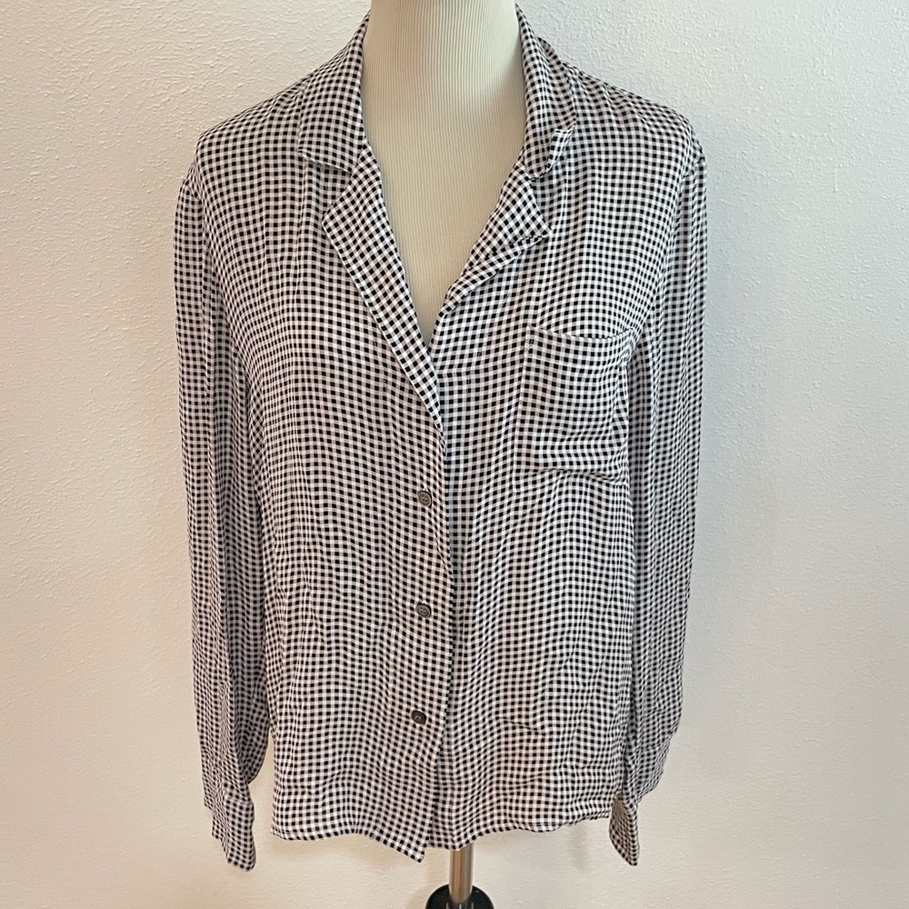 Jenni Kayne Checkered Silk Blouse